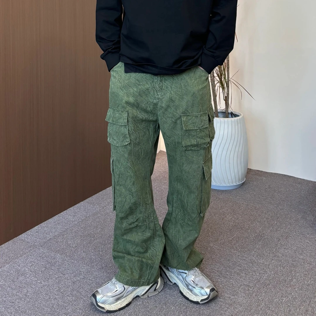 【金福得】春季新款设计纹路感百搭工装裤SX2231