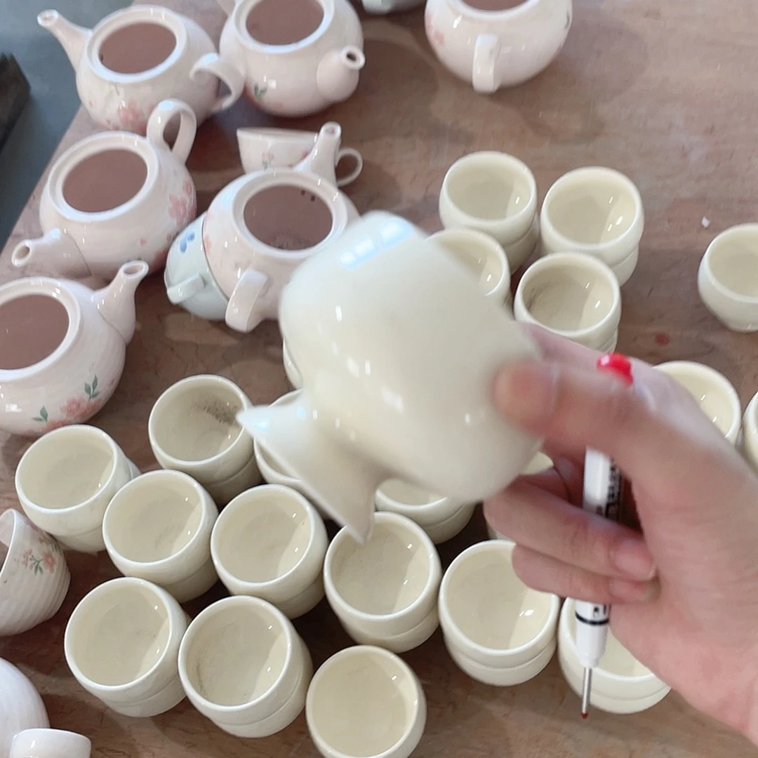 瓷片布丁杯子4个装