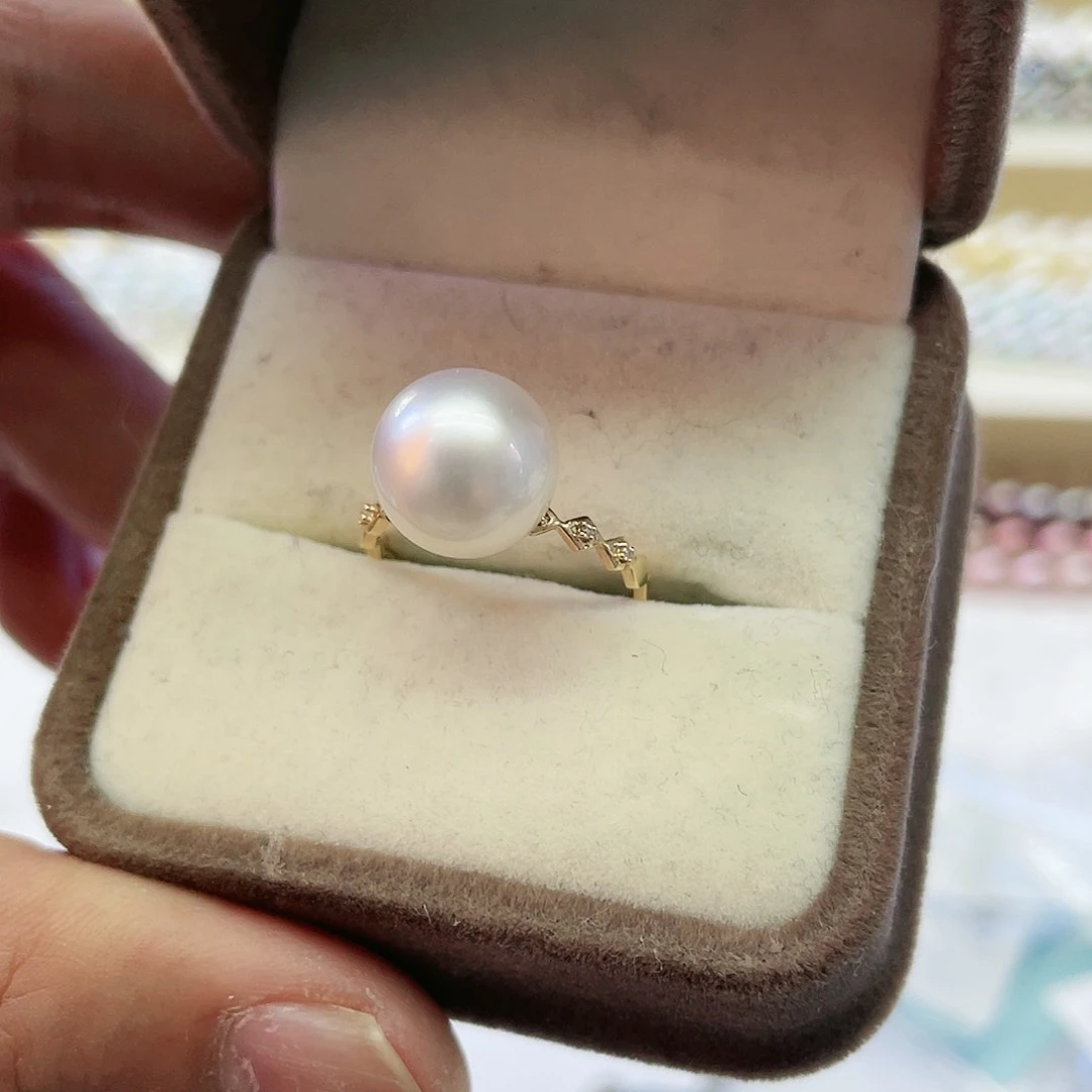 海水珍珠戒指18K金镶嵌