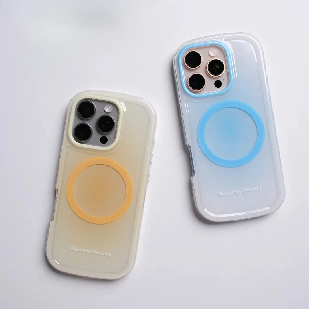 适用苹果16promax磁吸手机壳夏日多彩渐变iphone15软边防摔14/13