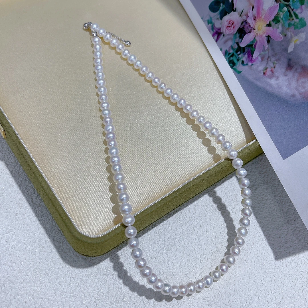 【涵涵】淡水无核珍珠项链/5-6mm/S925银23013813052
