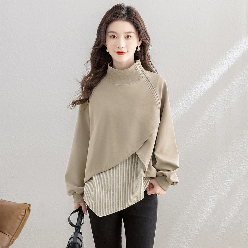 丝柏舍2025棉冬装新款女装卫衣搭条纹背心女装冬季套装S43R9734N