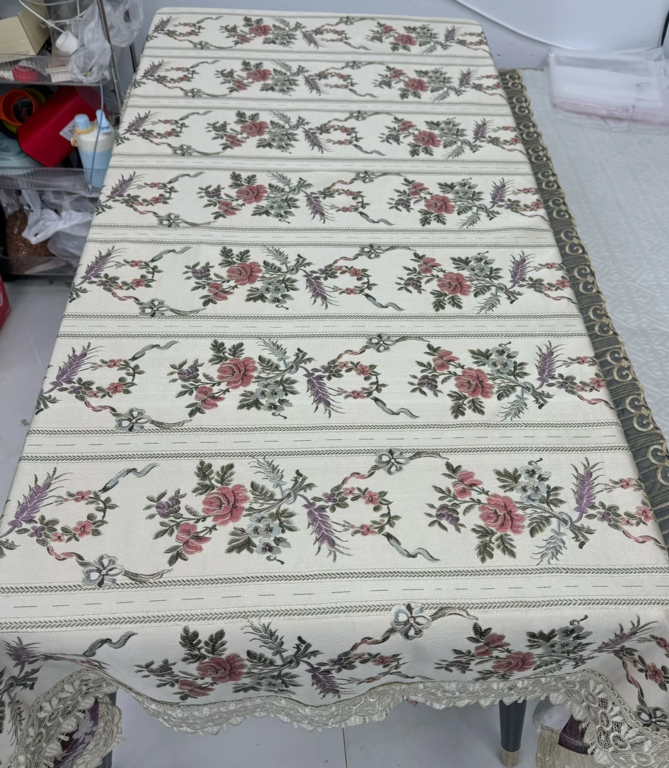 内径100*150（含花边120*160）天丝贡缎餐桌茶几布