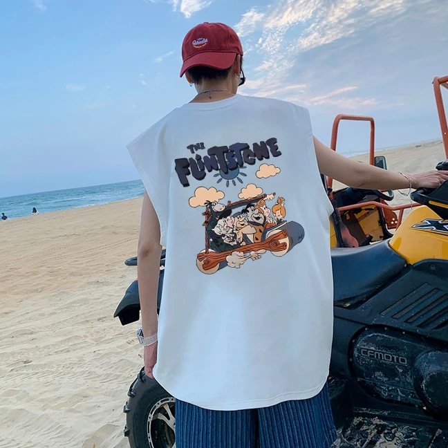 美式运动纯棉坎肩背心男士宽松大码休闲无袖t恤夏季薄款百搭上衣