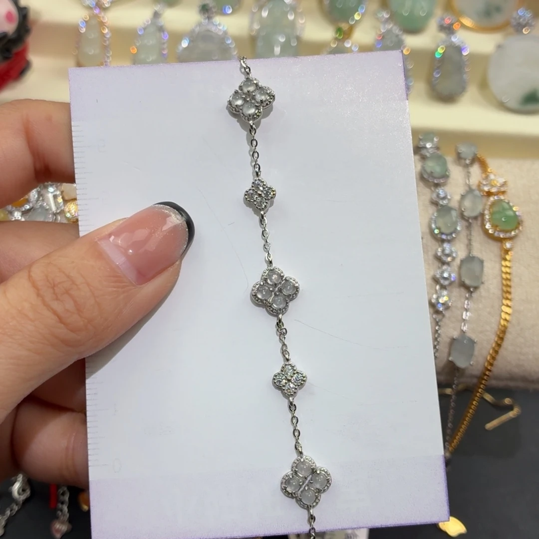 翡翠银S925镶嵌颈饰手链