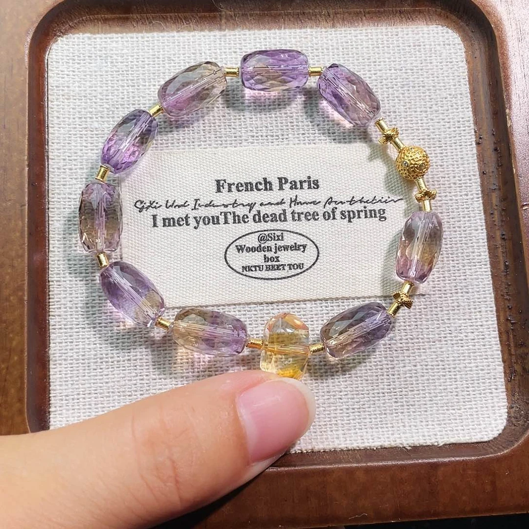 未镶嵌水晶手链紫黄水晶设计手链