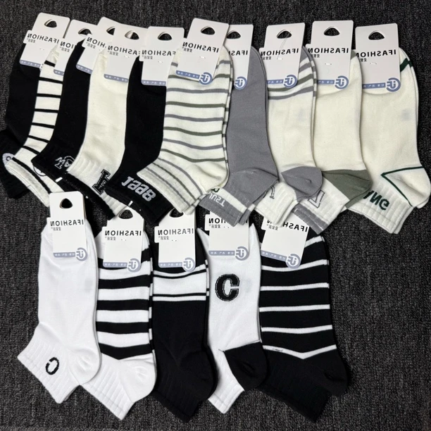 男士短袜夏季薄款透气低帮短袜舒适吸汗防臭运动袜