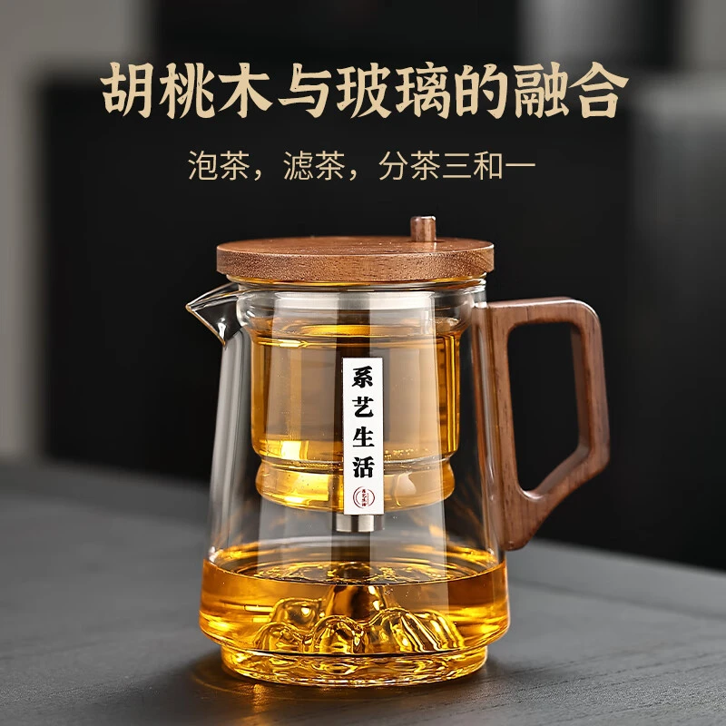 泡茶壶飘逸杯高端茶水分离玻璃内胆泡茶按压式茶壶泡茶杯2025新款