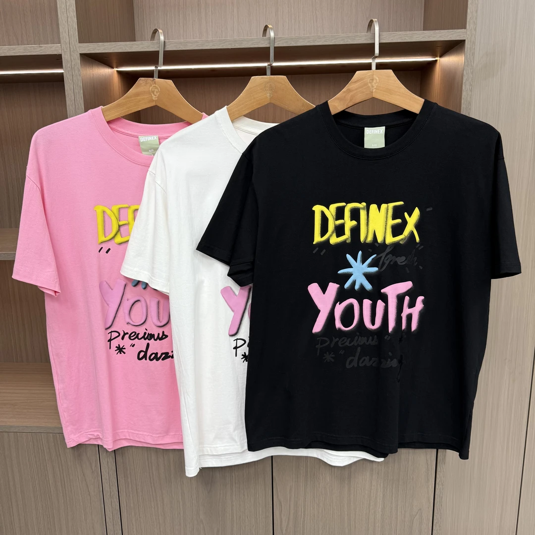 情侣百搭经典三色圆领印花短袖D42T02020136X