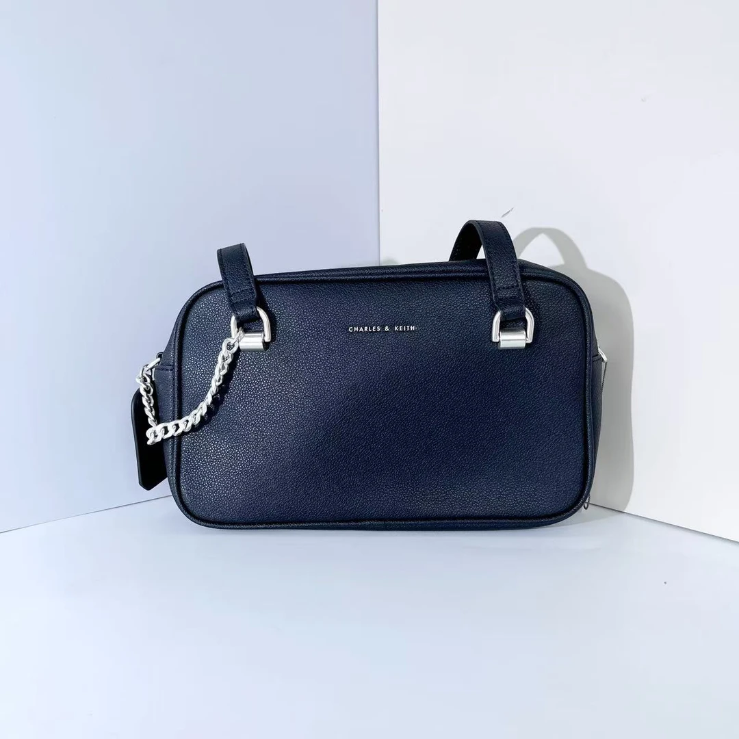 CHARLES&KEITH 21210042黑色M女士单肩手提包，默认微瑕