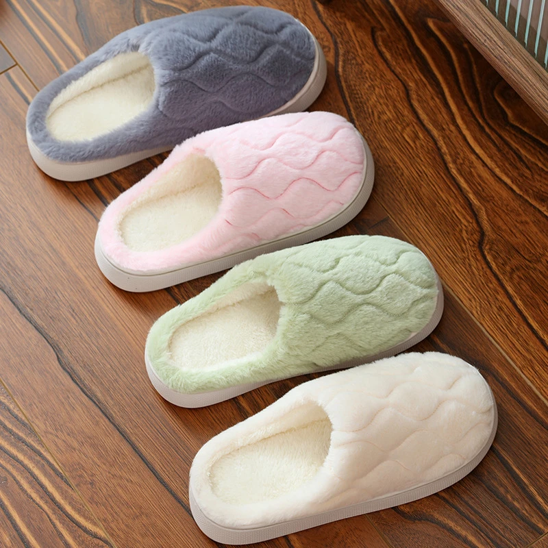 毛绒柔软男士新品秋冬季家用棉拖鞋女士室内居家男士保暖毛毛拖鞋