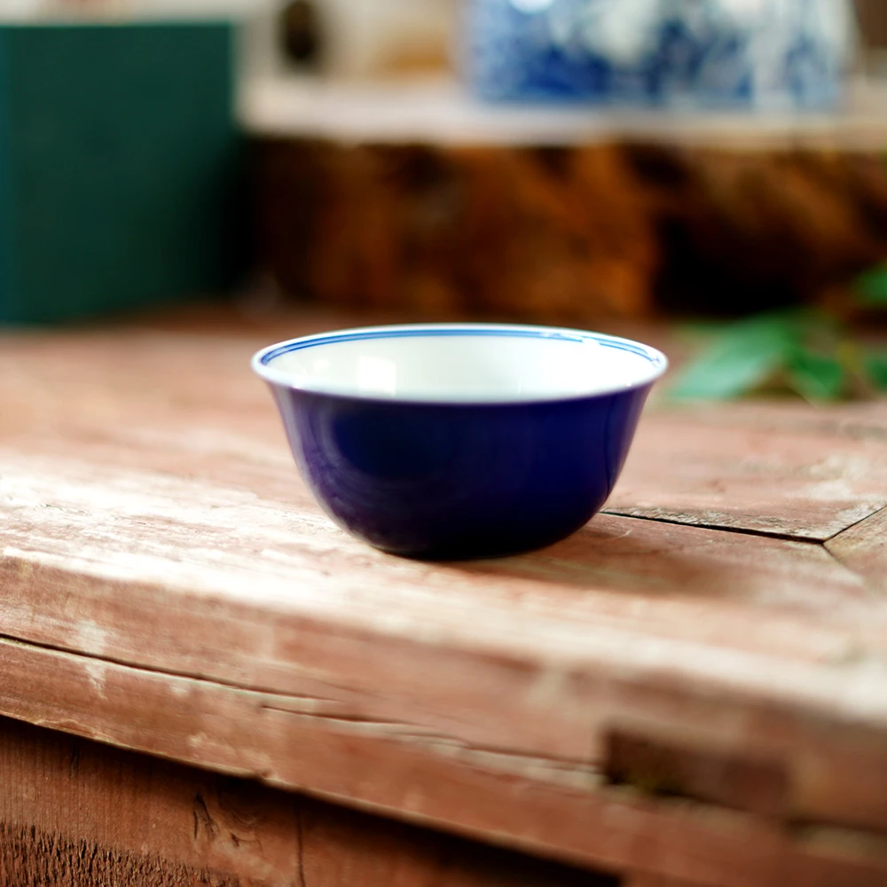 景德镇手工手绘二号祭蓝普洱杯--60毫升