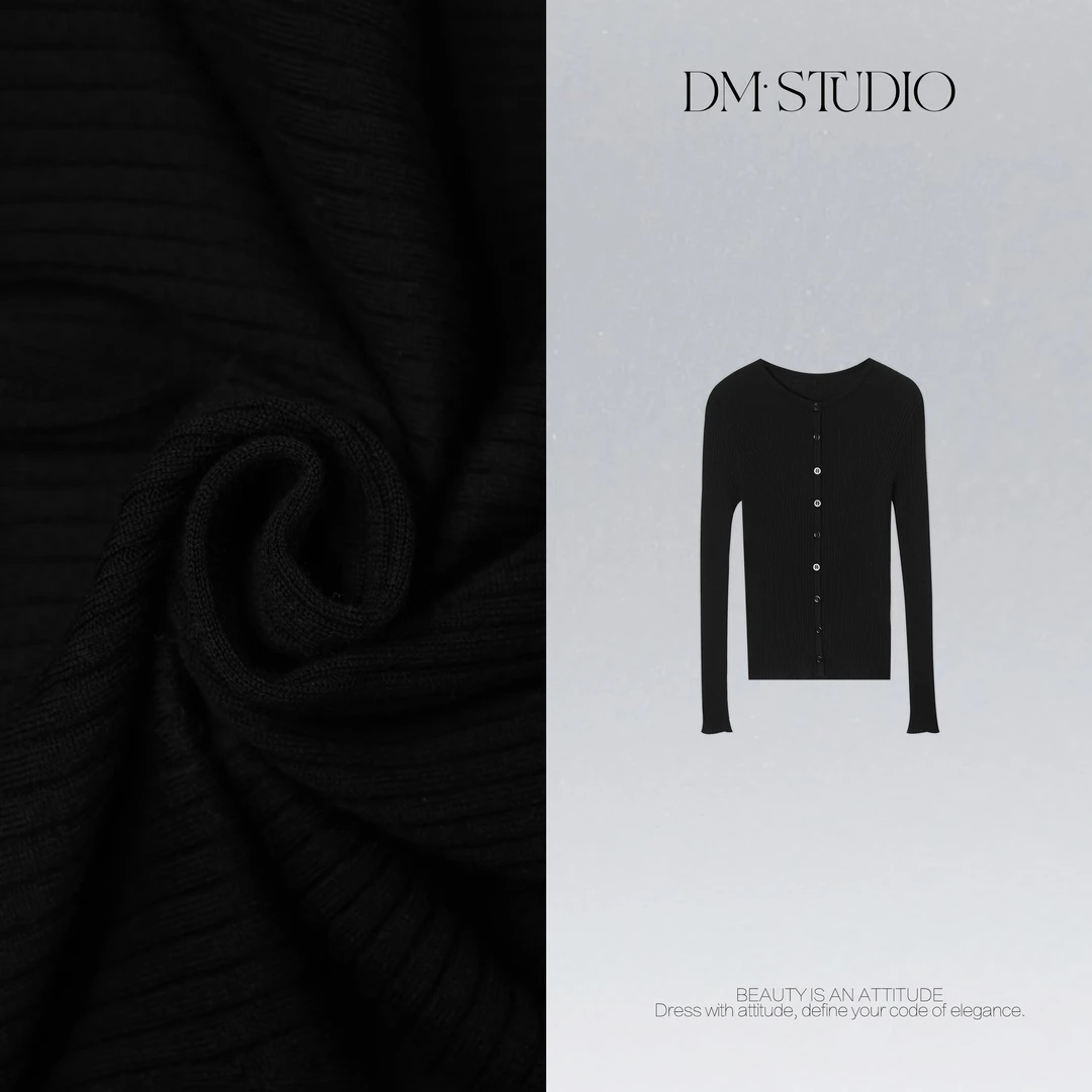 DEDM•STUDIO/极简百搭气质修身100%羊毛针织衫打底2511ZZS/LA320