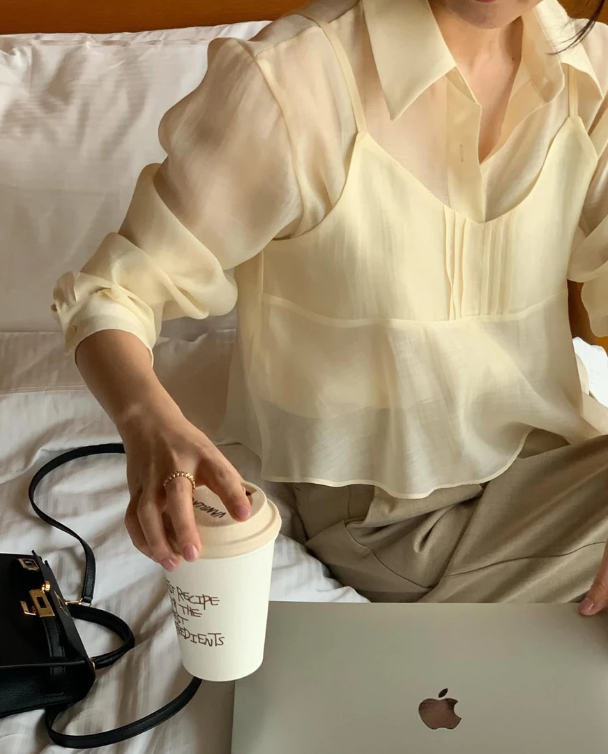 韩国东大门2025新款女装  704i 小衫加吊带NO退NO换