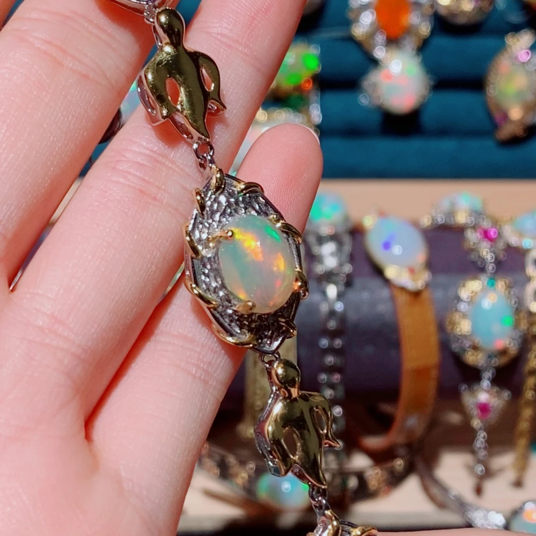 欧泊银S925镶嵌手链