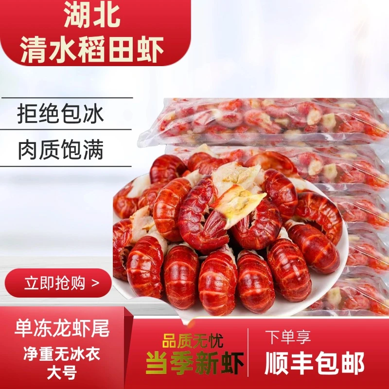 【直播福利】改价链接 请勿盲拍 湖北1级净重无冰单冻龙虾尾