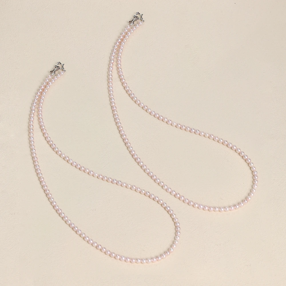 【叭哒不惑】多样性发一S925银4.5-5mm粉白akoya海水珍珠项链长60cm