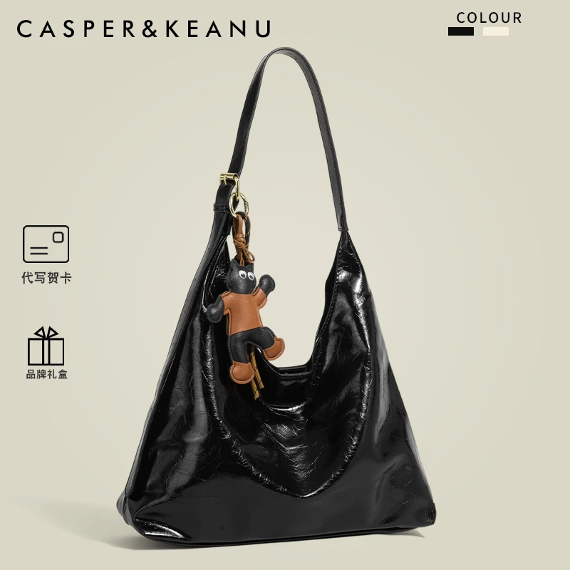 CASPER&KEANU韩系高级感hobo包女2025新款小众轻便通勤单肩托特包