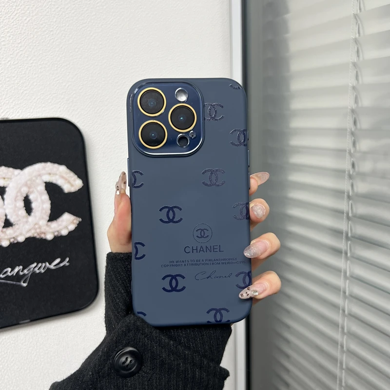 深空蓝适用iPhone16手机壳香奈儿苹果15promax奢华14潮牌13防摔12