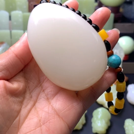 石材方解石手把件