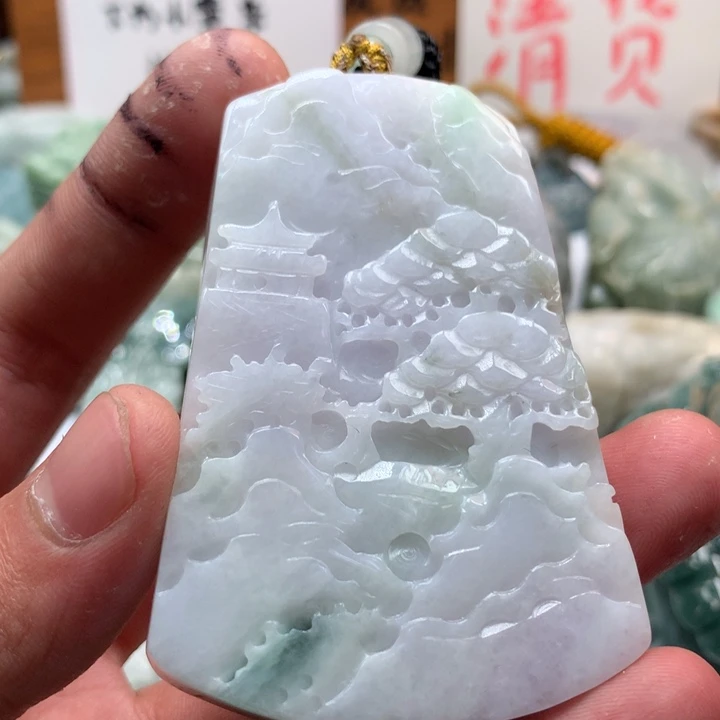 翡翠未镶嵌颈饰保真天然a货翡翠