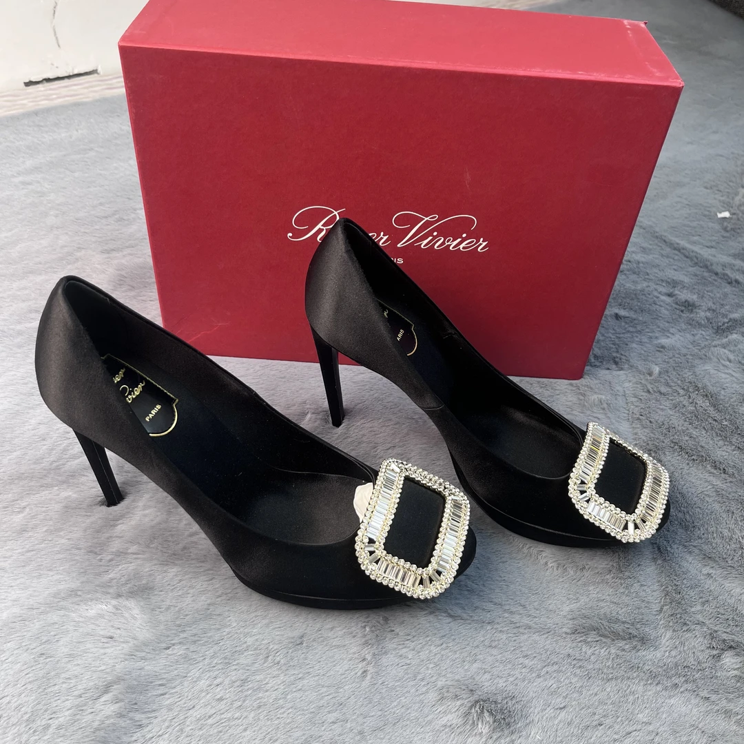 99新 Roger Vivier/罗杰·维威耶 试穿！37码！Trompette细跟高跟鞋F