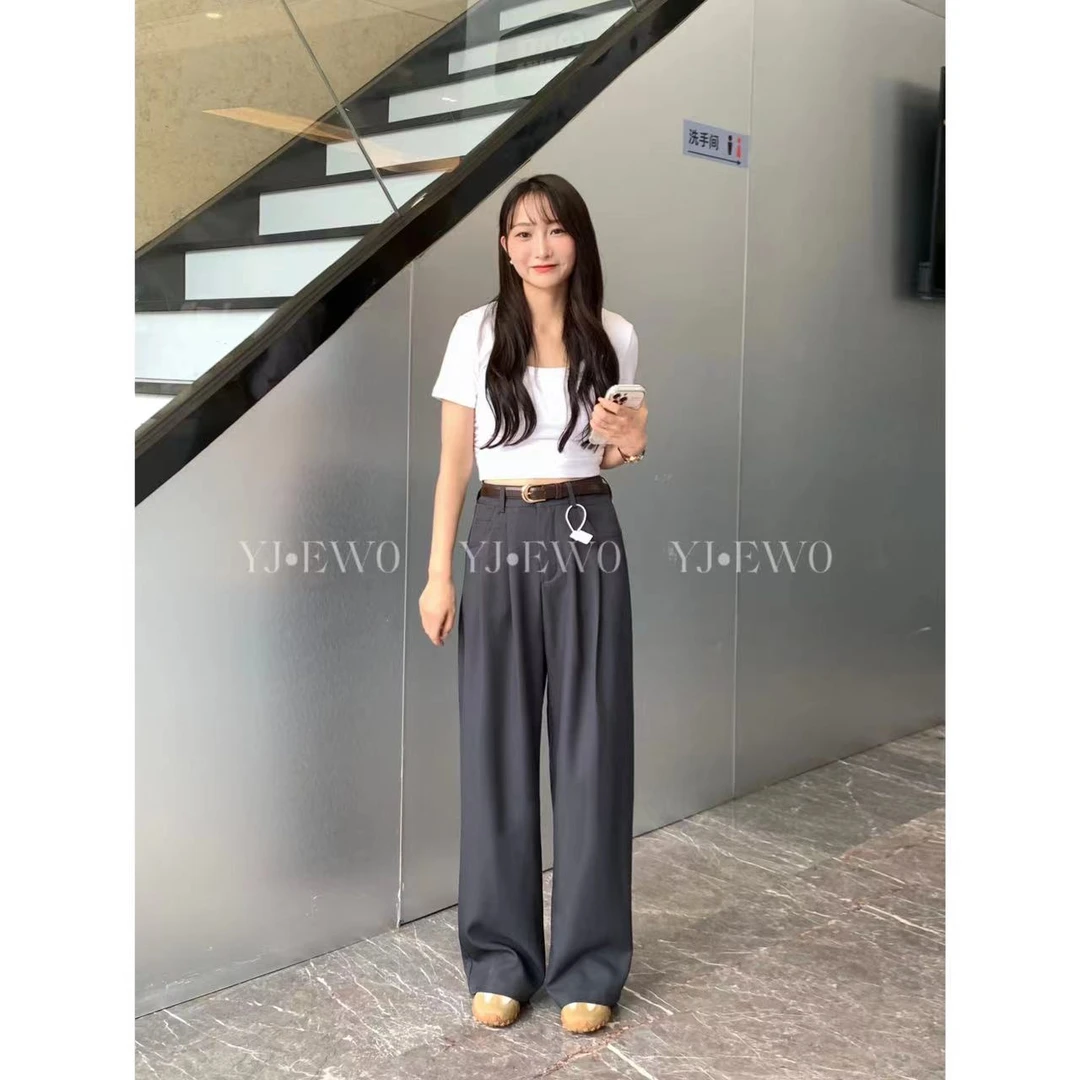 夏季极简休閒百搭直筒裤-2867
