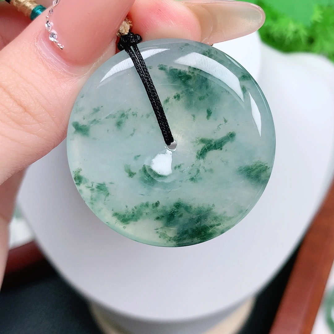 翡翠未镶嵌颈饰平安37.4-5.7