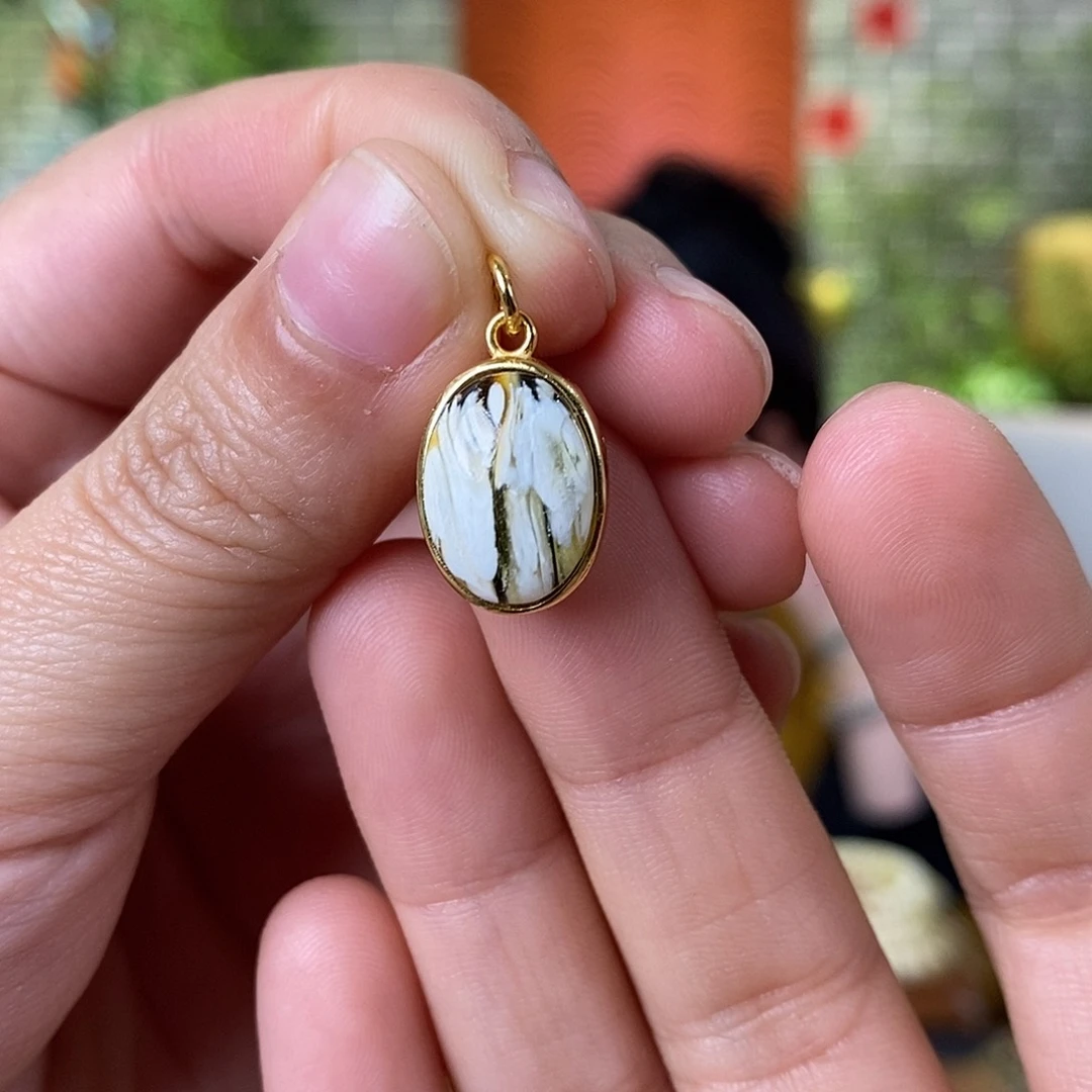 蜜蜡裸石银S925镶嵌蜜蜡提溜