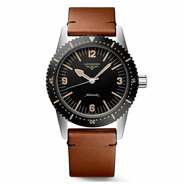 99新 Longines/浪琴 24期免息/康卡斯/黑盘/822/42表径/公价21600