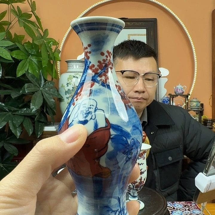 摆件陶景德镇陶瓷手ing花瓶