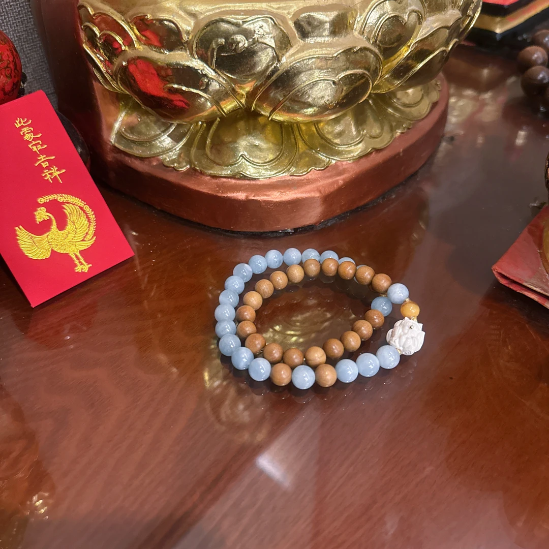 蓝宫调 老料海蓝凤九老山手串 九年奉孤品 M603