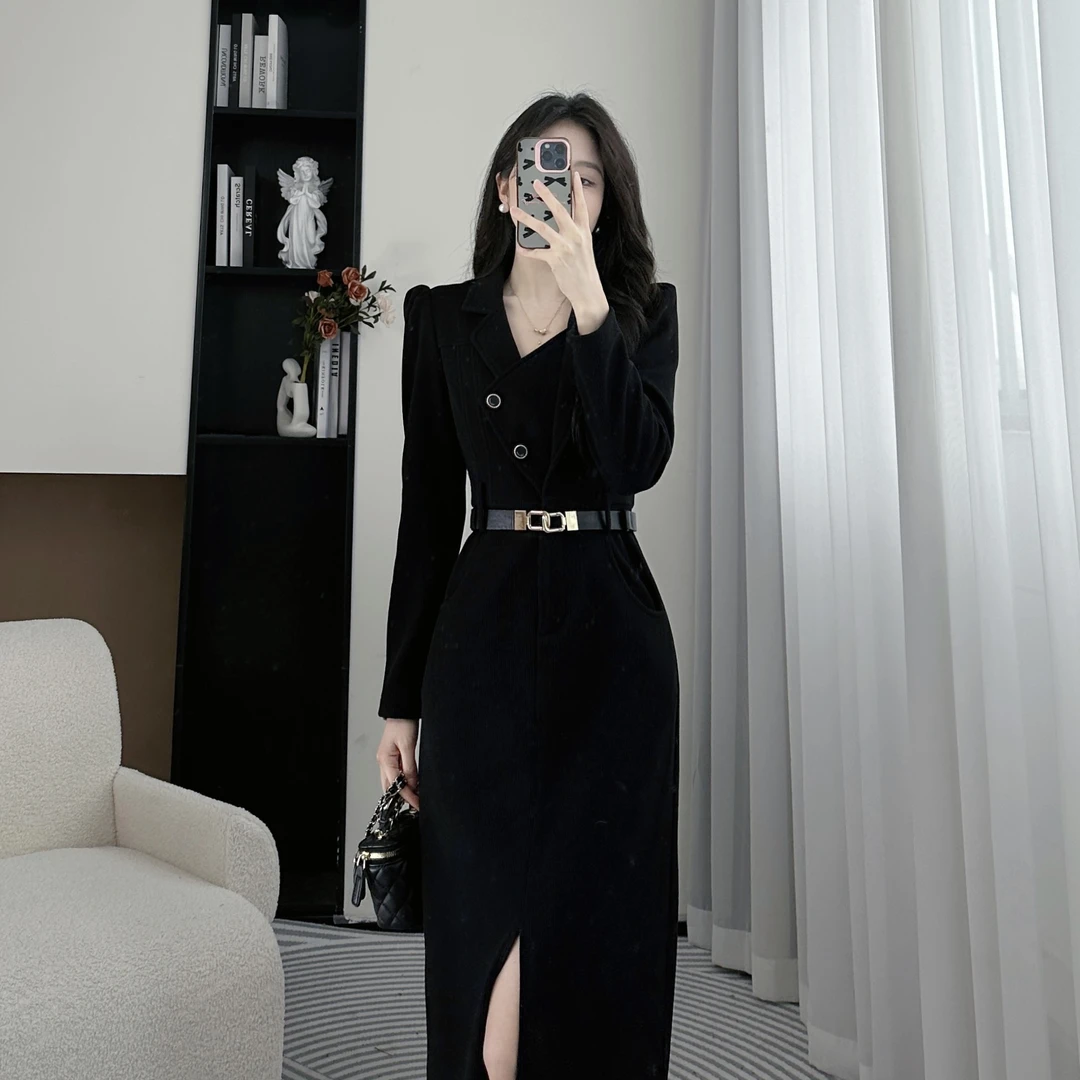 拉夏贝尔2025春季新气质时尚高级收腰显瘦赫本风连衣裙 10266 MCK