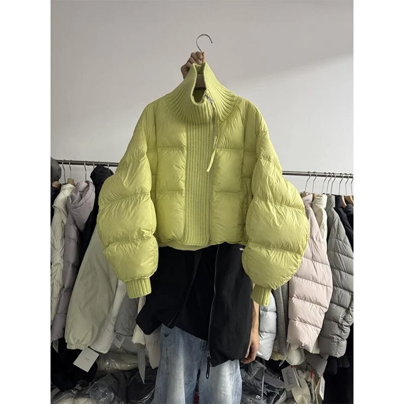 韩系针织立领设计感高端棉服女2025冬季时尚加厚保暖面包服外套