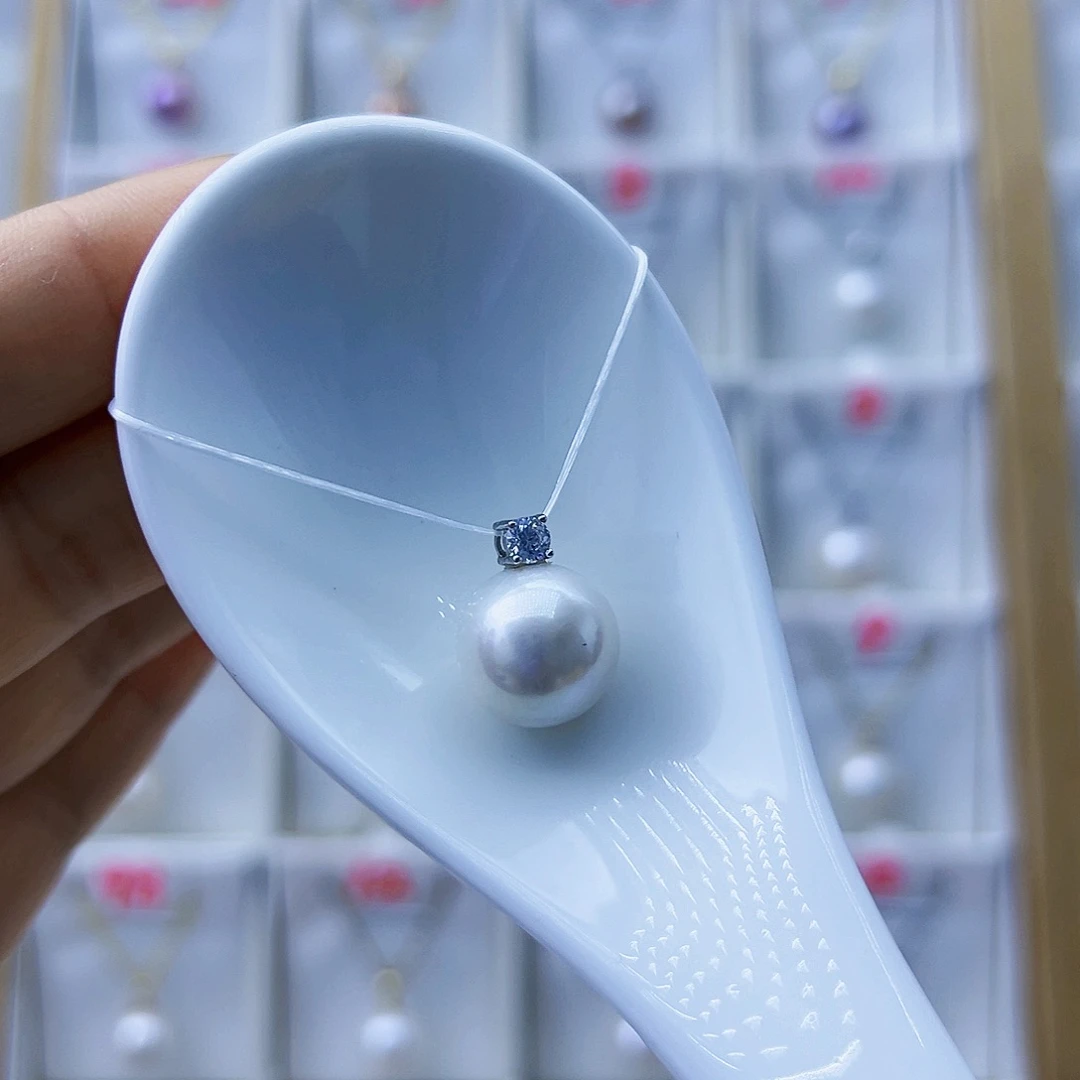 银S925镶嵌吊坠(不含链)淡水珍珠