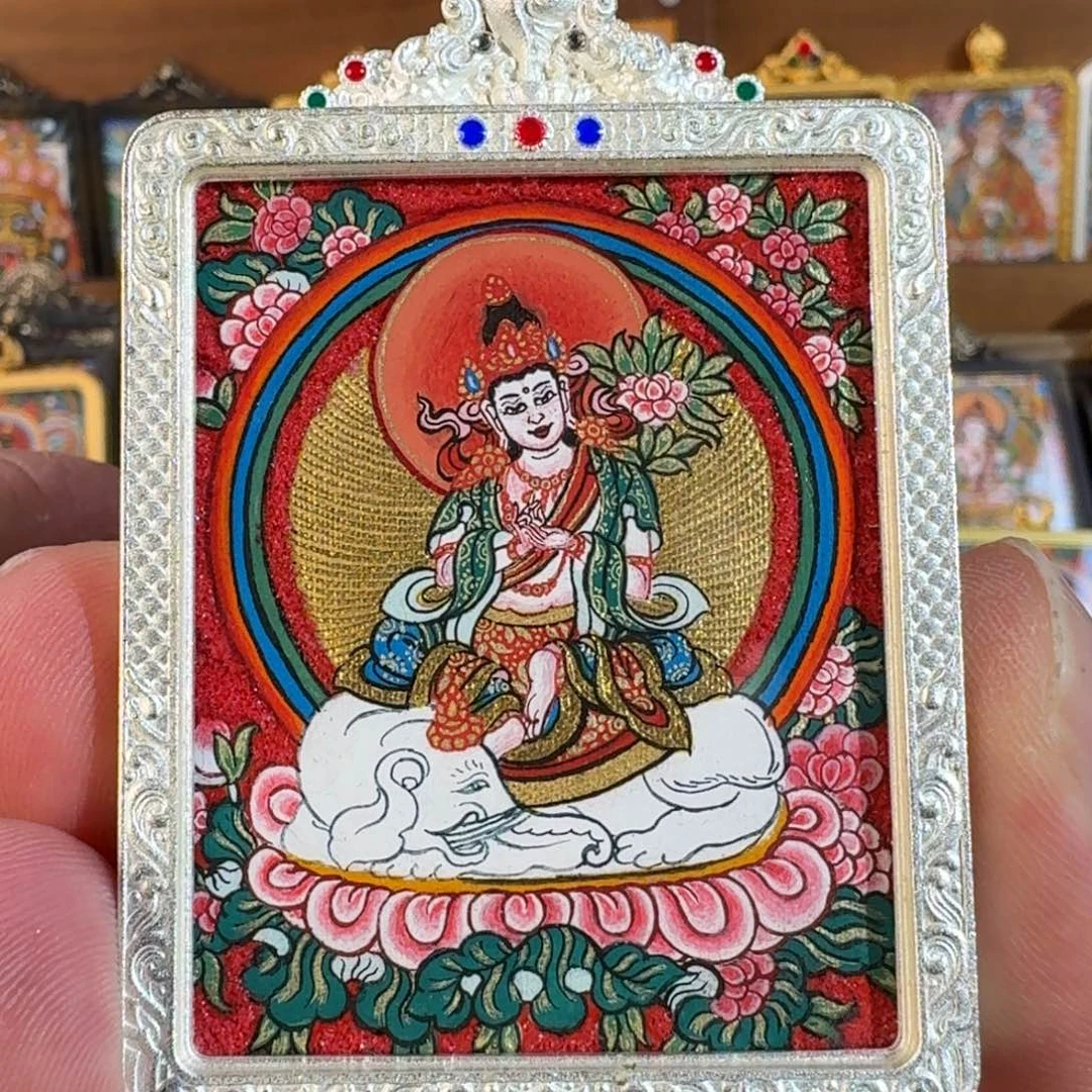 热贡纯手绘唐卡普贤