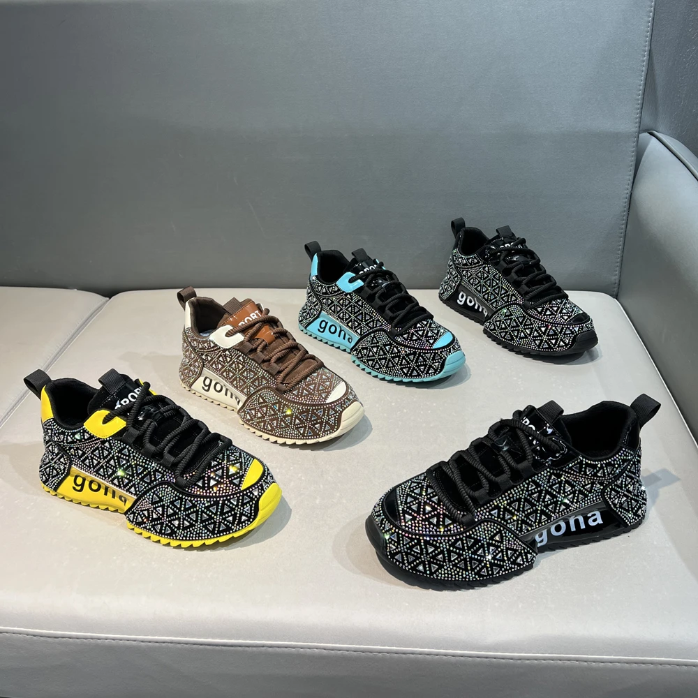 漆皮闪光烫钻印花休闲鞋时尚运动百搭舒适小众个性男士潮流休闲鞋