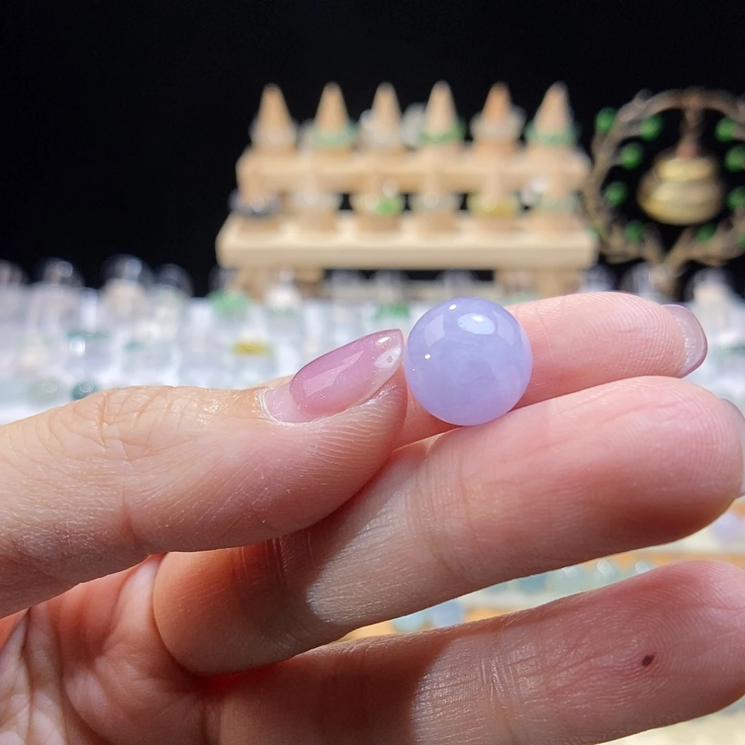 未镶嵌戒指翡翠12粉紫圆珠
