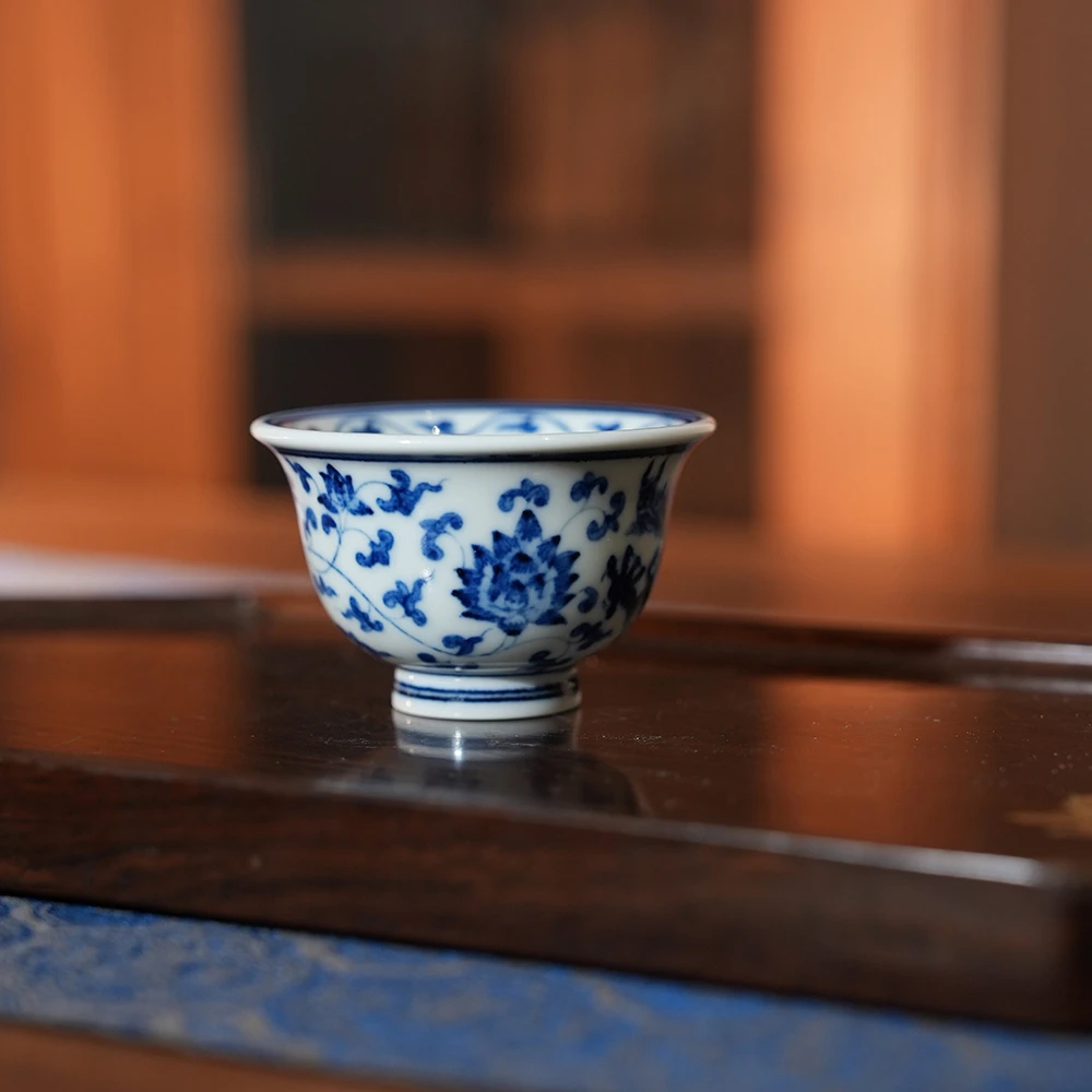 【墨舍柴窑】缠枝龙迷你小压手杯（moshe262）