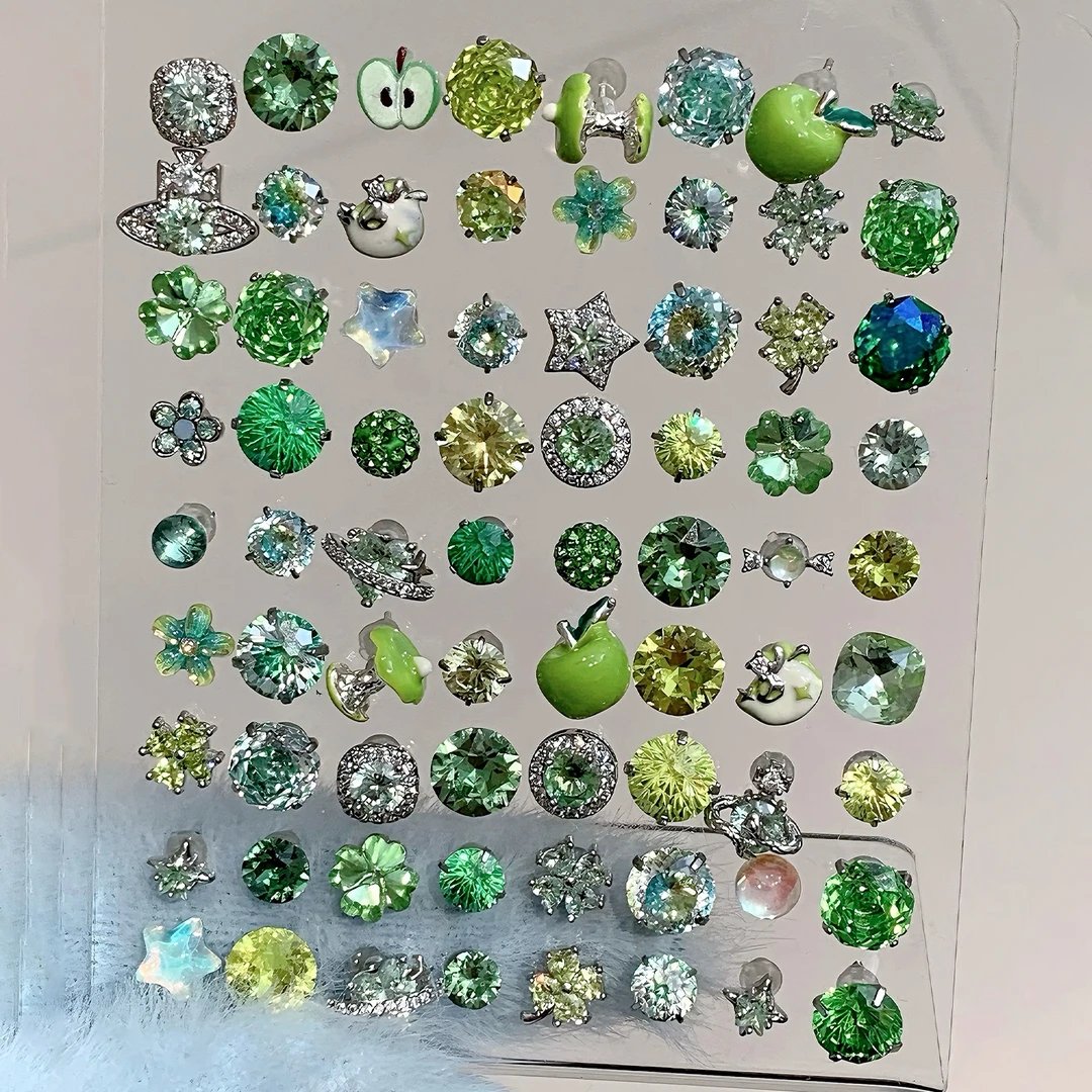 钛钢耳饰 生命之息｜RINGRING商店绿色钛钢耳钉女耳骨钉耳蜗钉耳环