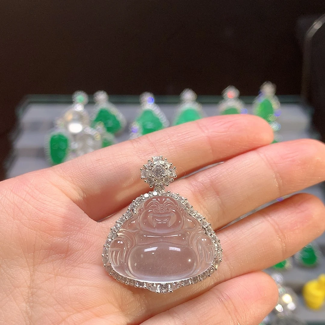 石英质玉银S925镶嵌颈饰