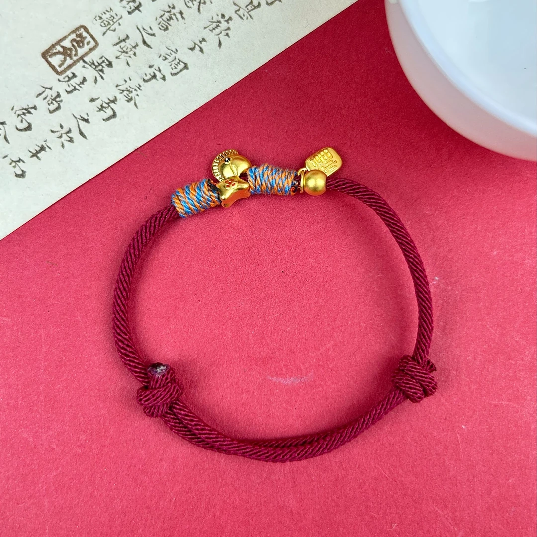 【小北专属】足金999 投资金水贝黄金送礼（赠编绳） H0369