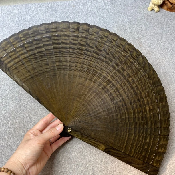 金丝楠木小叶桢楠27大折扇水波纹苏扇太行崖柏折扇工艺品送礼摆件