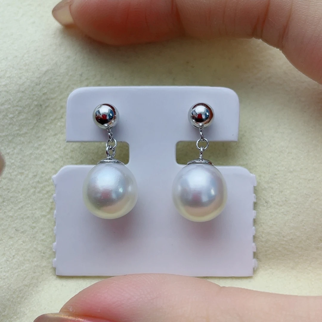 银S925镶嵌海水珍珠耳饰w32