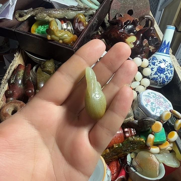 和田玉未镶嵌挂件玉器收藏件008