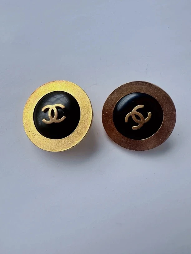 95新 Chanel/香奈儿 Chanel vintage香奈儿中古黑金耳夹