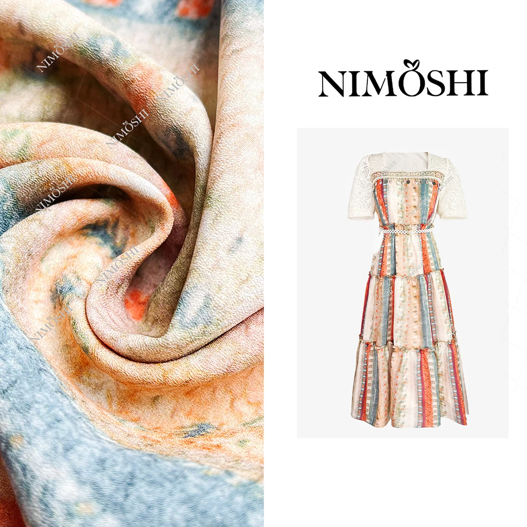 【夏夏专属】撞色拼接休闲日常宽松慵懒摆裙高腰显瘦连衣裙Q1759