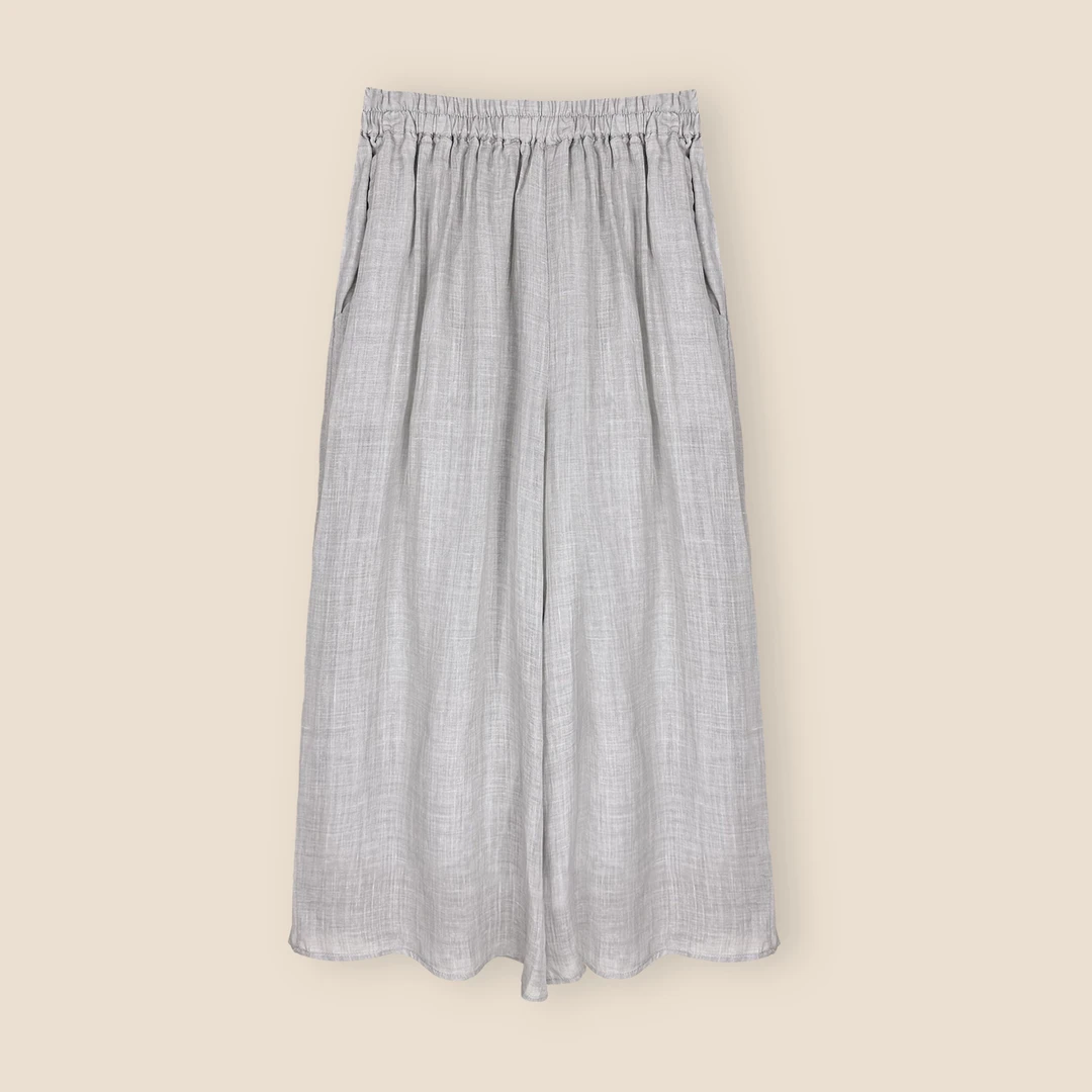 【八分裤】夏季新款100%苎麻轻薄透气宽松舒适百搭松紧腰休闲八分裤