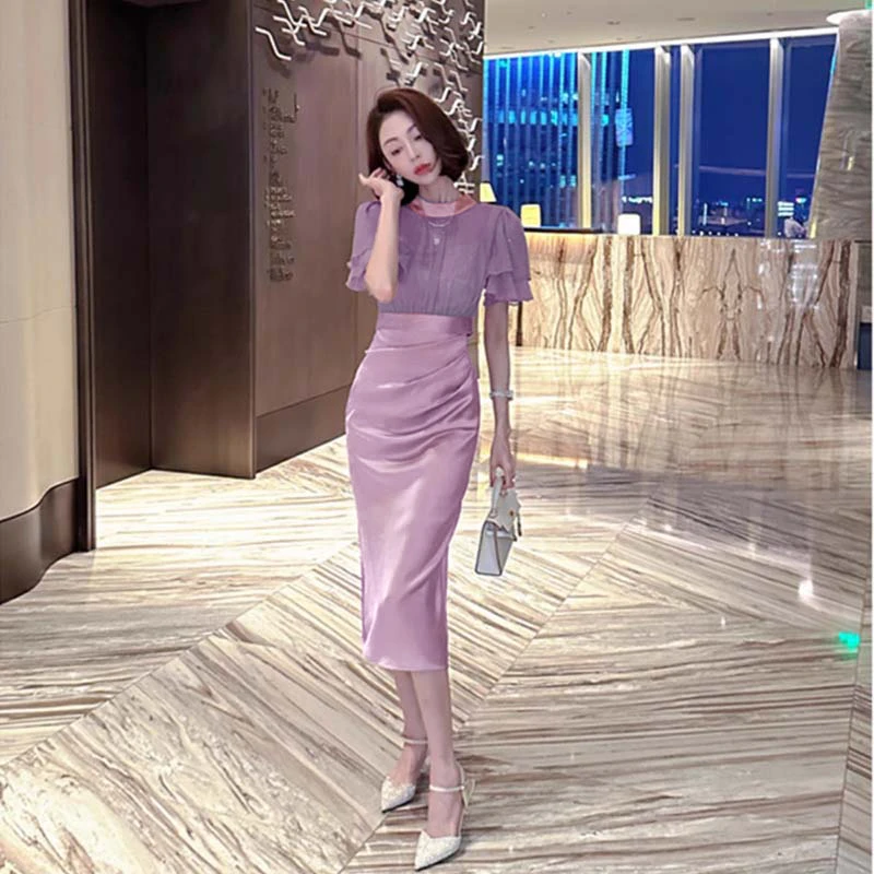 【两件套】职业套装小个子时尚2025夏季气质小香风两件套裙D2431