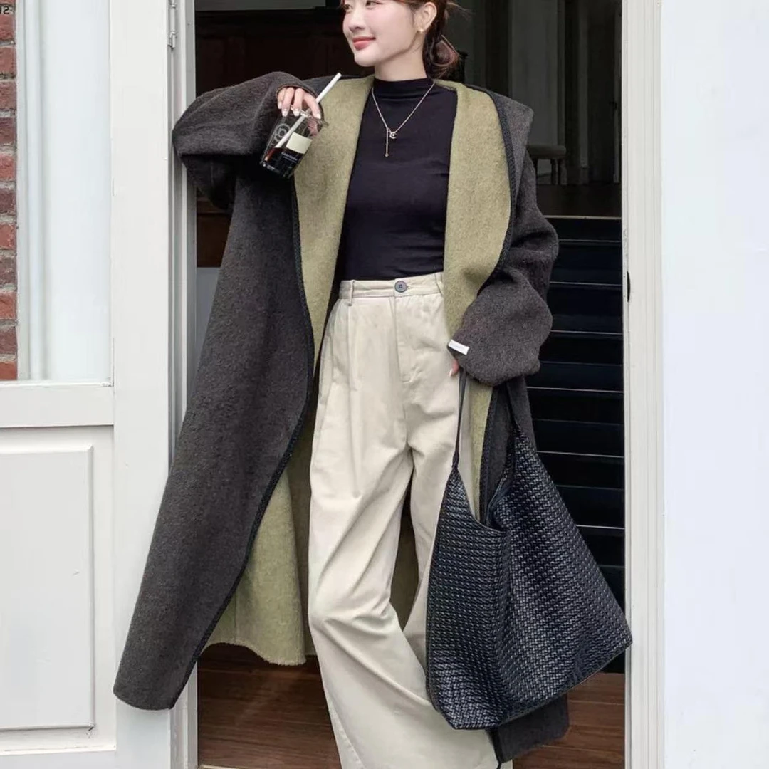 【大衣】冬季高档加厚保暖新款外套百搭气质女装9674[XSLF]J